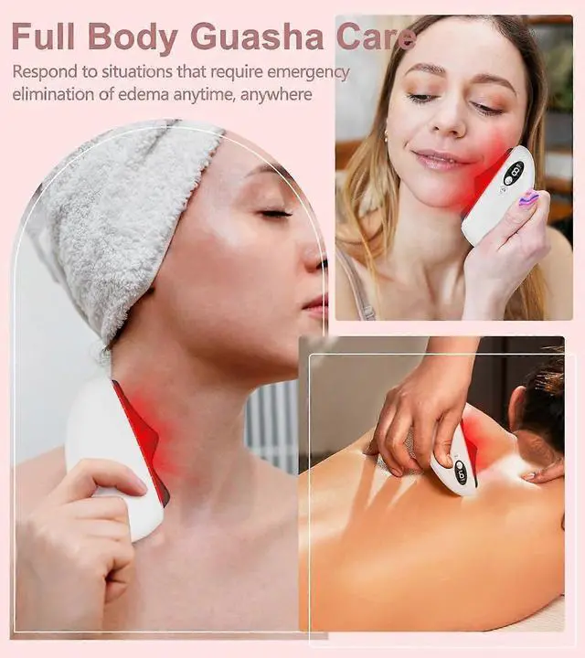Alt view image 5 of 5 - Ecocleanpath Electric Gua Sha Tool with Heat & Vibration, Obsidian Facial Massager for Contouring & Anti-Aging (White)