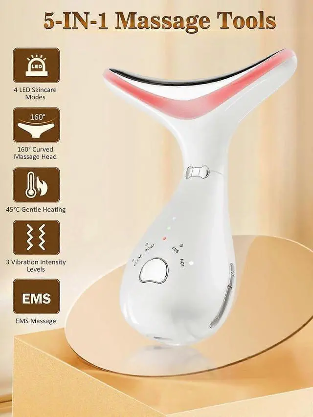Alt view image 2 of 5 - Ecocleanpath White Electric Face Massager: 4-in-1 LED Anti-Wrinkle Lifting & Firming for Women