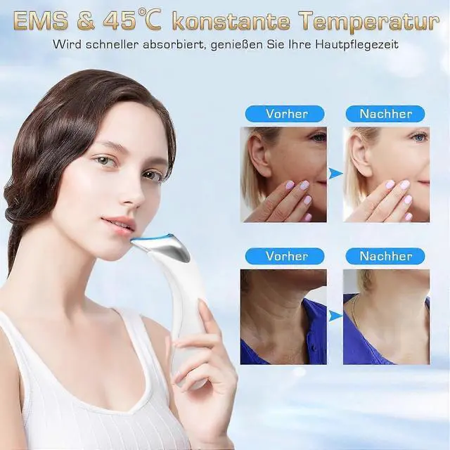 Alt view image 4 of 5 - Ecocleanpath Rechargeable EMS Face Massager with 3 Light Modes & Heating for Anti-Wrinkle Lifting