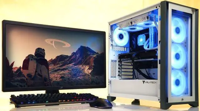 Alt view image 3 of 3 - VRLA Tech GeForce RTX 5070 Ti Intel Core Ultra 7 265K 32GB RGB 6000MHz DDR5 2TB NVMe 850W PSU Windows Gaming PC Desktop - White