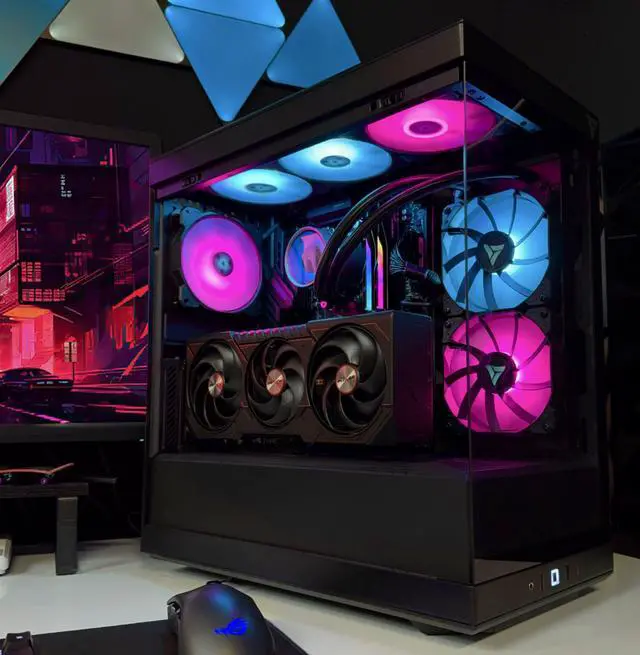 Alt view image 2 of 2 - VRLA Tech Radeon RX 9070 XT AMD Ryzen 5 9600X 32GB 6000 DDR5 2TB NVMe 750W PSU Windows Gaming PC Desktop Black