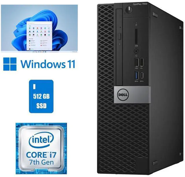 Main image of Dell OptiPlex 7050 SFF Core i7 Desktop Computer 16GB RAM 512GB SSD Wi-Fi Windows 11