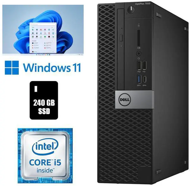 Main image of Dell OptiPlex 7050 SSF Core i5 Desktop Computer 16GB RAM 240GB SSD Windows 11 Pro Wi-Fi