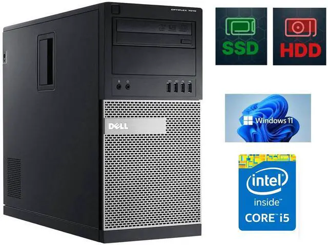 Main image of Dell OptiPlex 7010 MT Desktop Computer Core i5 16GB Ram 240 SSD + 1TB HDD Wi-Fi Windows 11 Pro