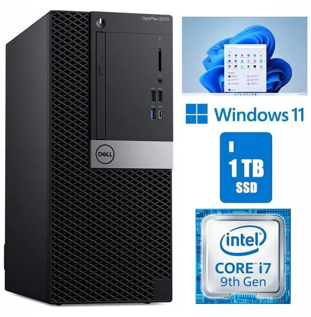 Main image of Dell OptiPlex 5070 MT Desktop Computer Core i7 9th Gen 32GB RAM 1TB SSD Wi-Fi Windows 11 Pro