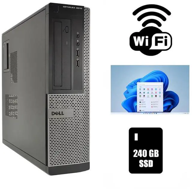 Main image of Dell OptiPlex 3010 DT Desktop Computer 16GB Ram 240GB SSD Wi-Fi Windows 11 Pro