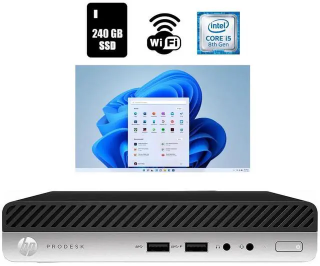 Main image of HP ProDesk 400 G4 Micro Computer Core i5 8th Gen 16GB Ram 240GB SSD Wi-Fi Windows 11 Pro