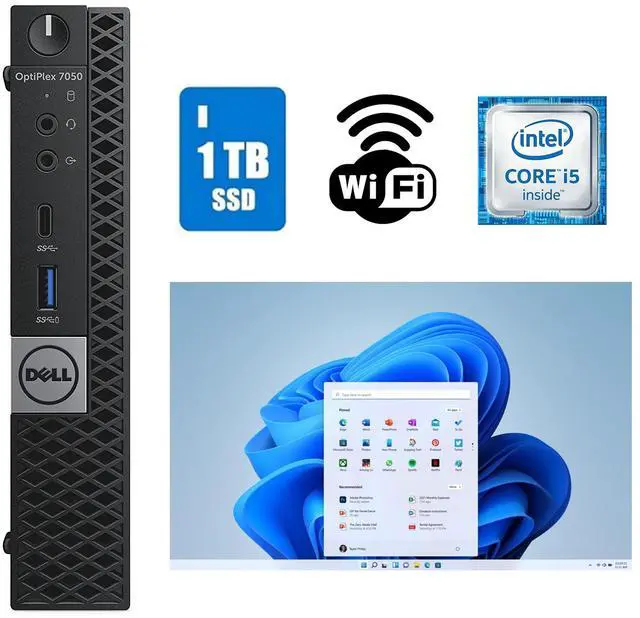 Main image of Dell OptiPlex 7050 Micro Core i5 Desktop Computer 16GB RAM 1TB SSD Wi-Fi Windows 11 Pro (25H2)