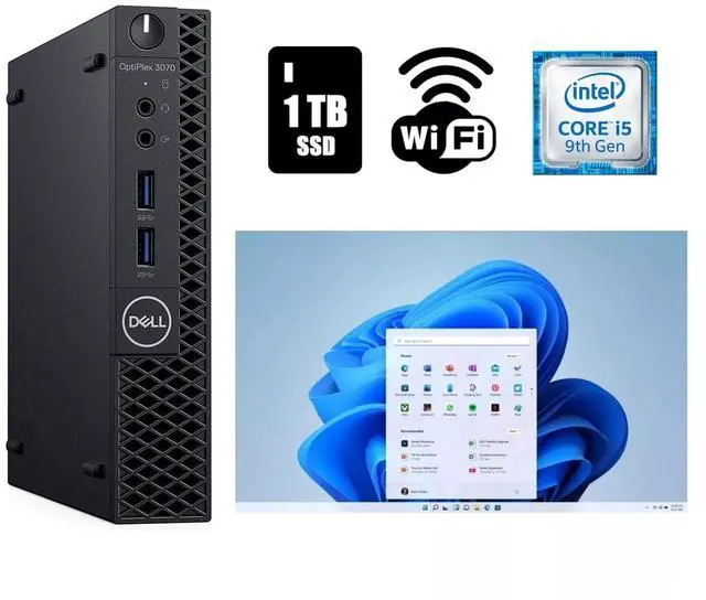 Main image of Dell OptiPlex 3070 Micro Intel Core i5-9500T 9th Generation Desktop Computer 16GB RAM 1TB SSD Wi-Fi Windows 11 Pro (25H2)