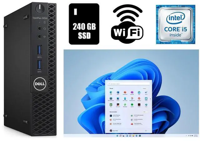 Main image of Dell OptiPlex 3050 Micro Core i5 Desktop Computer 8GB RAM 240GB SSD Wi-Fi Windows 11 Pro