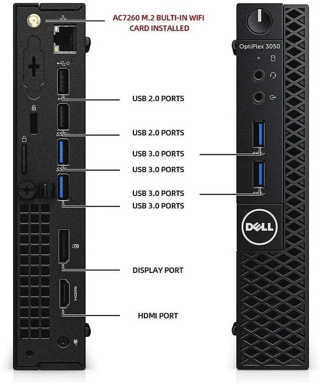 Alt view image 4 of 7 - Dell OptiPlex 3050 Micro Core i5 Desktop Computer 8GB RAM 240GB SSD Wi-Fi Windows 11 Pro