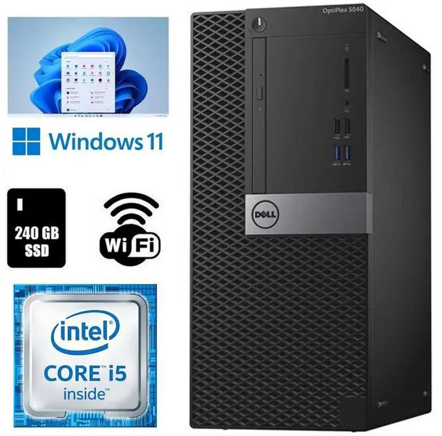 Main image of Dell OptiPlex 5040 MT Desktop Computer Core i5 16GB RAM 240GB SSD Wi-Fi Windows 11 Pro