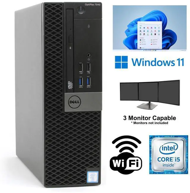 Main image of Dell OptiPlex 7040 SFF Core i5 Desktop Computer 16GB RAM 128GB SSD Wi-Fi Windows 11 Pro