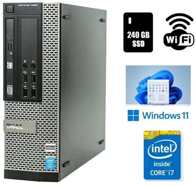 Main image of Dell OptiPlex 9020 SFF Core i7 Computer Desktop 16GB Ram 240GB SSD Wi-Fi Windows 11 Pro Ready to Use