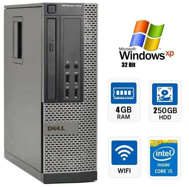 Main image of Dell OptiPlex 7010 SFF Desktop Computer Core i5 4GB RAM 250GB HDD Wi-Fi Windows XP Pro PS3 32-Bit