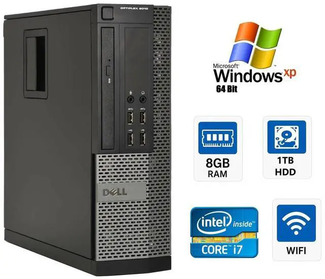 Main image of Dell OptiPlex 9010 SFF Desktop Computer Core i7 8GB RAM 1TB HDD Wi-Fi Windows XP Pro 64-Bit