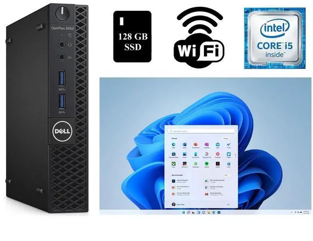 Main image of Dell OptiPlex 3050 Micro Core i5 Desktop Computer 8GB RAM 128GB SSD Wi-Fi Windows 11 Pro (Refurbished)