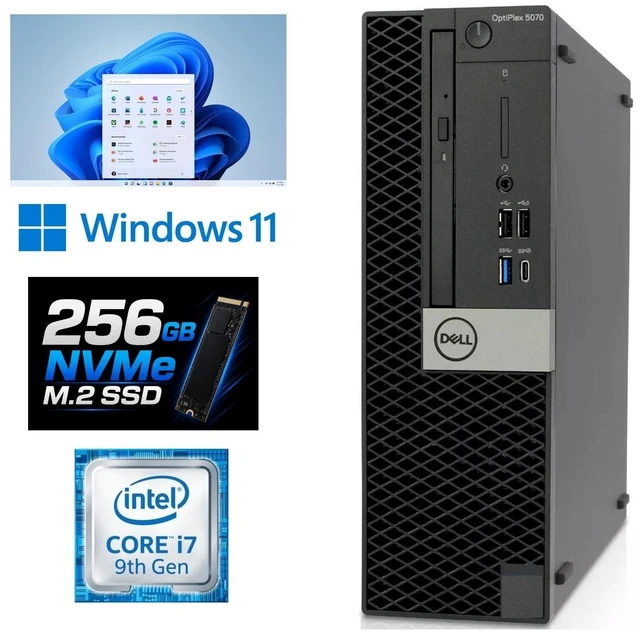 Main image of Dell OptiPlex 5070 SFF Desktop Computer Octa-Core i7-9700 9th Gen 16GB RAM 256GB NVMe SSD Wi-Fi Windows 11 Pro (Refurbished)