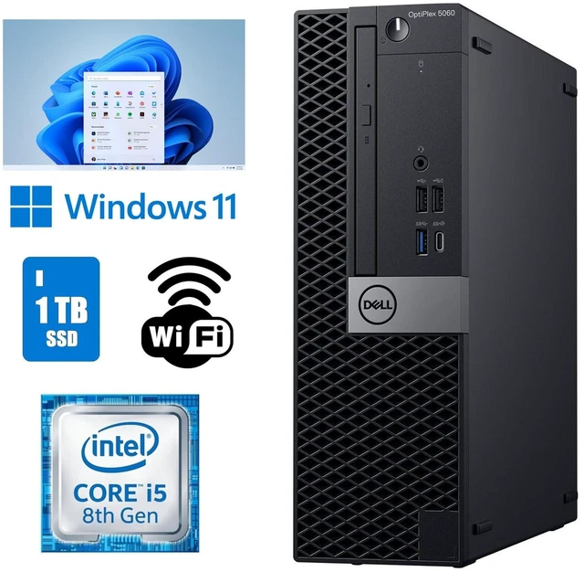 Main image of Dell OptiPlex 5060 SFF Core i5-8500 8th Gen Desktop Computer 16GB DDR4 RAM 512GB SSD Wi-Fi Windows 11 Pro (Refurbished)