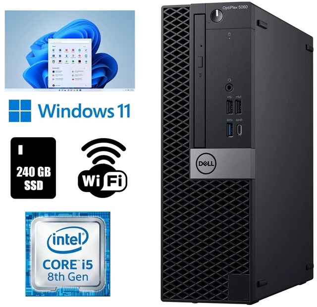 Main image of Dell OptiPlex 5060 SFF Core i5-8500 8th Gen Desktop Computer 16GB DDR4 RAM 240GB SSD Wi-Fi Windows 11 Pro (Refurbished)