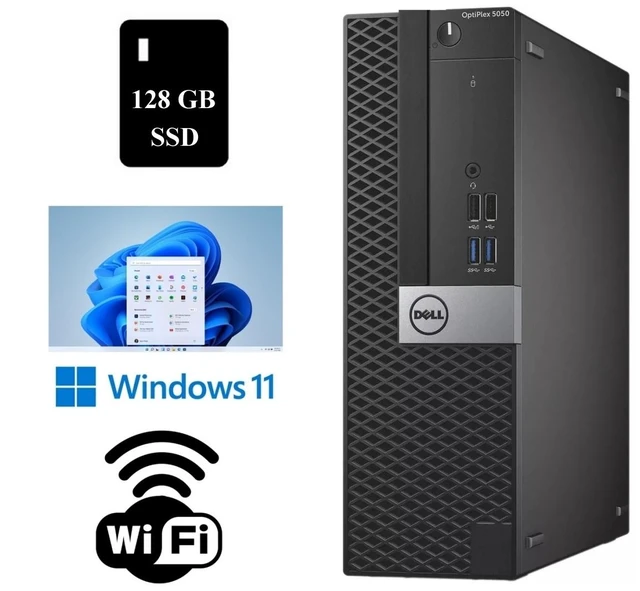 Main image of Dell OptiPlex 5050 SSF Desktop Computer 16GB RAM 128GB SSD Wi-Fi Windows 11 Pro Fast Refurbished PC