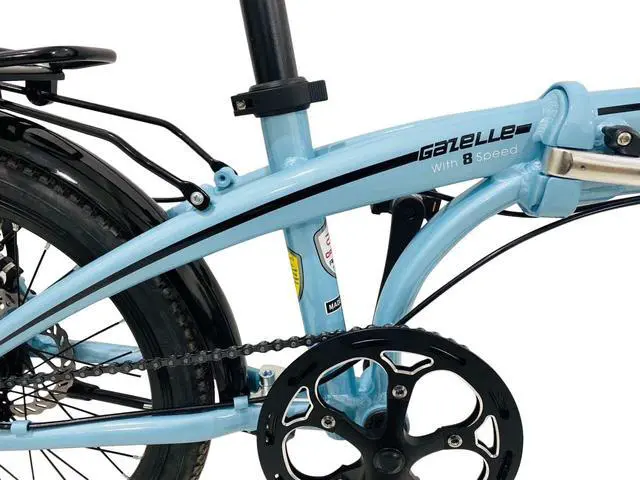 Alt view image 2 of 6 - The Origami Gazelle is a great companion for anyone wanting a versatile and lightweight folding bike. Its 8-speed gear set and disc brakes make it a great commuter or weekend bike.
