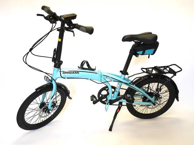 Alt view image 6 of 6 - The Origami Gazelle is a great companion for anyone wanting a versatile and lightweight folding bike. Its 8-speed gear set and disc brakes make it a great commuter or weekend bike.