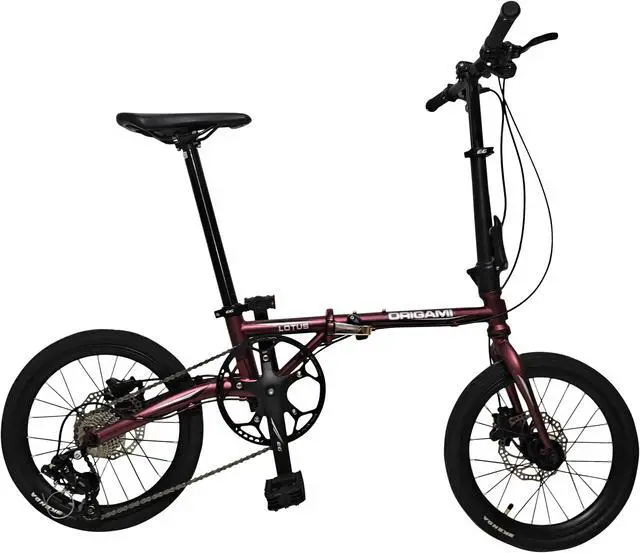 Main image of The Origami Lotus packs a lot of performance into a compact and sporty package. Chromoly frame, 16" wheels, 9-speed gear set, 58T chainring, and hydraulic disc brakes.