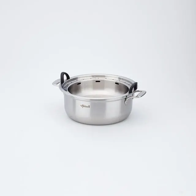 Alt view image 4 of 7 - Shizell 11inch(28cm) Wellbeing Cooker  3-Ply Stainless Steel Steamer Pot | Low-Fat High-Protein Cooking | Dry Sauna Steam Technology | Induction Compatible | Made in Korea