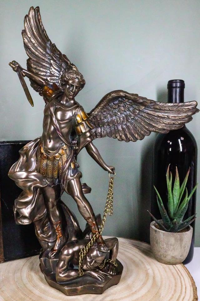 Ebros Large Archangel Saint Michael Slaying Satan Statue 14