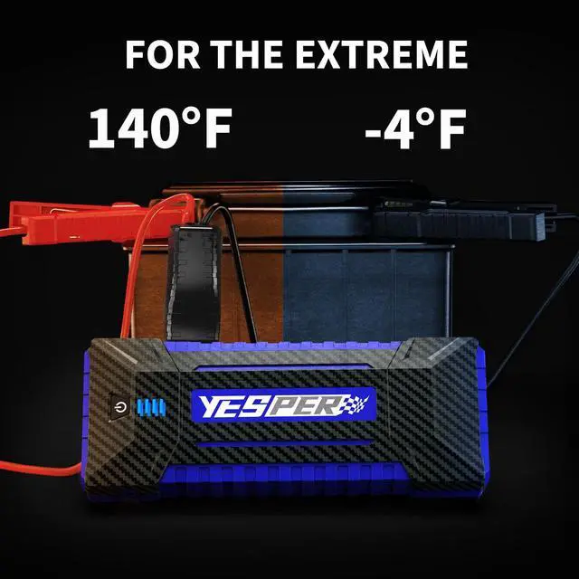 Alt view image 5 of 7 - YESPER 2160A Car Battery Jump Starter 16000mAh start 12V Vehicles up to 9.0L Gas and 7.0L Diesel Engine Portable Battery Pack