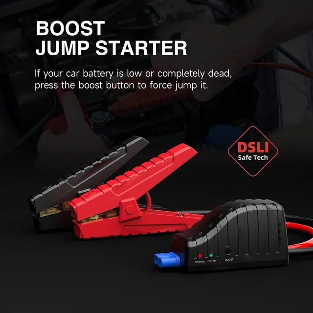 Alt view image 3 of 7 - YESPER 2160A Car Battery Jump Starter 16000mAh start 12V Vehicles up to 9.0L Gas and 7.0L Diesel Engine Portable Battery Pack