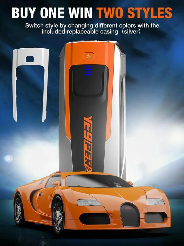 Alt view image 5 of 7 - Yesper Battery Jump Starter,2160A peak Portable Car Starter with LED &USB QC3.0,12V Auto Car Jumper Starter up to 9.0L Gas/7L Diesel Engines,Jump Box