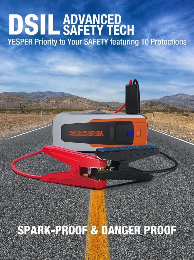 Yesper Battery Jump Starter,2160A peak Portable Car Starter with LED &USB  QC3.0,12V Auto Car Jumper Starter up to 9.0L Gas/7L Diesel Engines,Jump Box  