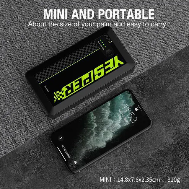 Alt view image 6 of 7 - YESPER Mini Car Jump Starter 1200A Peak Jumper Starter Portable battery Charger Jump Box 12V Auto Battery Booster Pack Up to 6L Gas and 4L Diesel Engine