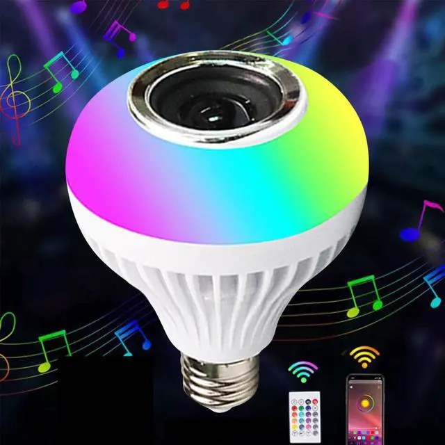 Main image of Smart Music Light Bulb with Bluetooth Speakers,Wireless Smart Light Bulb with Remote Control,9-Color Lights and 4 Color Modes,Attractive and Durables,Suitable for Bars,Bedrooms,Liverooms Use