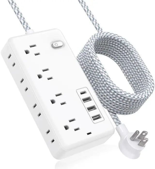 Main image of Power Strip, Surge Protector with 15 Outlets and 4 USB Ports, 5 Feet Extension Cord (1875W/15A), 2700 Joules, Black 10FT