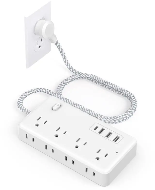 Alt view image 6 of 7 - Power Strip, Surge Protector with 15 Outlets and 4 USB Ports, 5 Feet Extension Cord (1875W/15A), 2700 Joules, Black 10FT