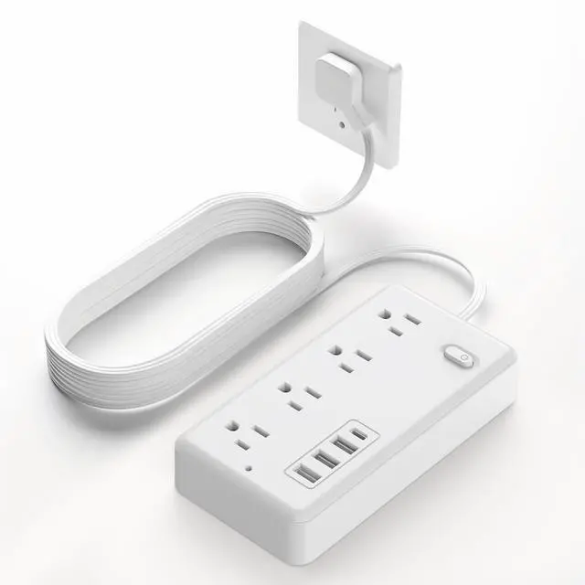 Main image of 5Ft Extension Cord Power Bar, Nuetsa Surge Protector 8 AC Outlets and 4USB Ports(3U1C), 5 Feet Power Strip (1625W/13A) for Home, Office, 2700 Joules, ETL Listed,
