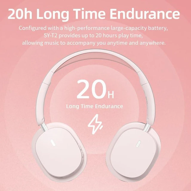 Alt view image 7 of 7 - Wireless Over Ear Bluetooth Headphones with 24H Playtime, Hi-Res Audio, Deep Bass, Memory Foam Ear Cups and Headband for Travel, Work