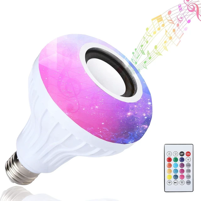 Main image of LED RGB+White Bulb Light Smart Bluetooth Music Audio Speaker Changing Color Lamp Shower Head with Remote for Living Room Bathroom