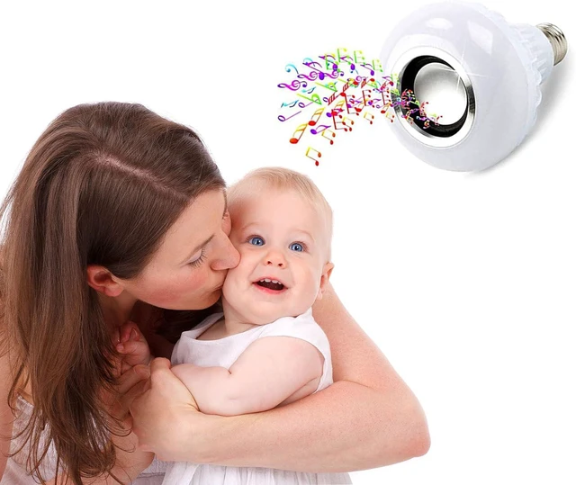 Alt view image 2 of 7 - LED RGB+White Bulb Light Smart Bluetooth Music Audio Speaker Changing Color Lamp Shower Head with Remote for Living Room Bathroom