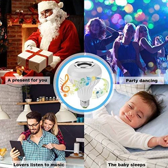 Alt view image 7 of 7 - LED RGB+White Bulb Light Smart Bluetooth Music Audio Speaker Changing Color Lamp Shower Head with Remote for Living Room Bathroom