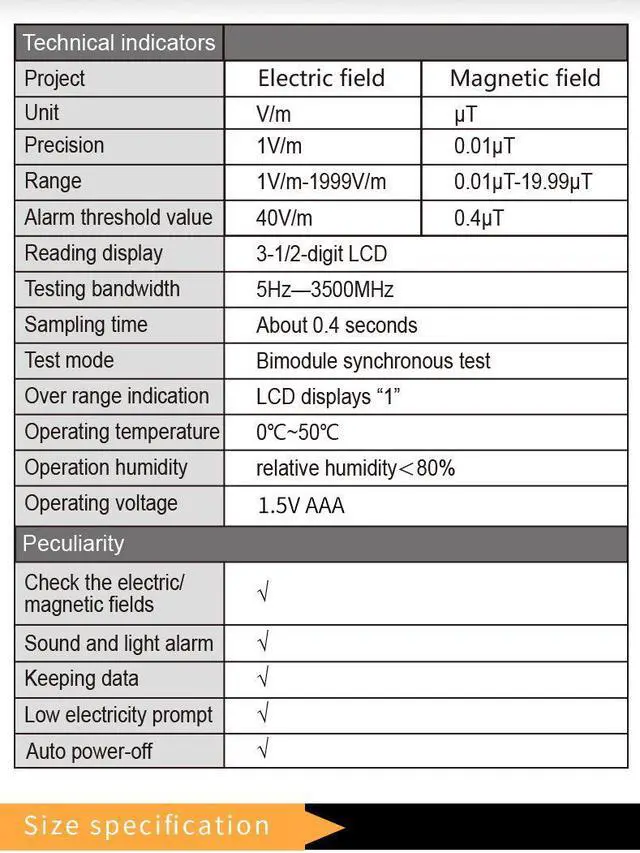 Alt view image 3 of 7 - Electromagnetic radiation detector professional testing household appliances Electromagnetic wave radiation measurement and monitoring instruments
