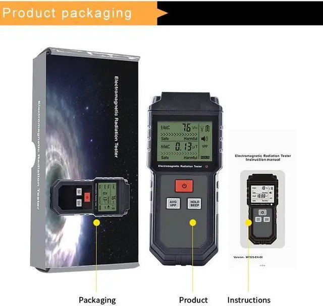 Alt view image 7 of 7 - Electromagnetic radiation detector professional testing household appliances Electromagnetic wave radiation measurement and monitoring instruments