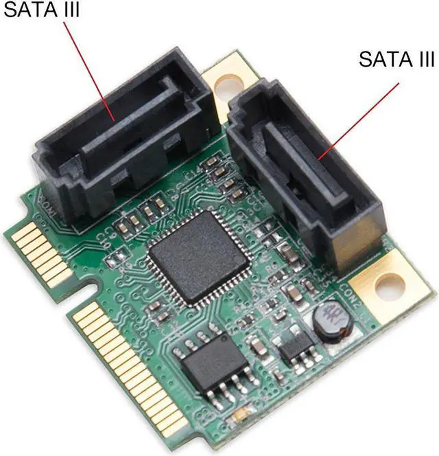 Alt view image 4 of 5 - SI-MPE40095 Low Profile Ready SATA Mini PCI-Express Half Size 2 Port SATA III RAID Controller