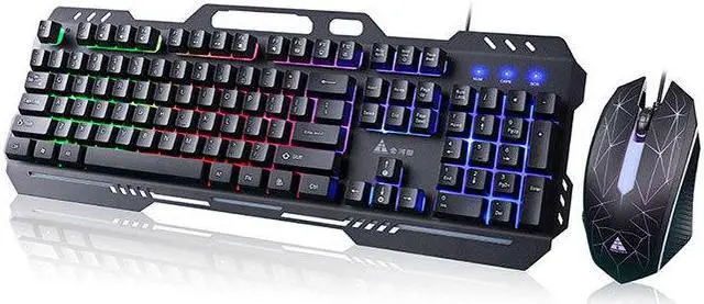 Main image of USB Wired Keyboard and Mouse Set Backlit High Key Cap DF200 Jinheda Illuminated Keyboard and Mouse Set