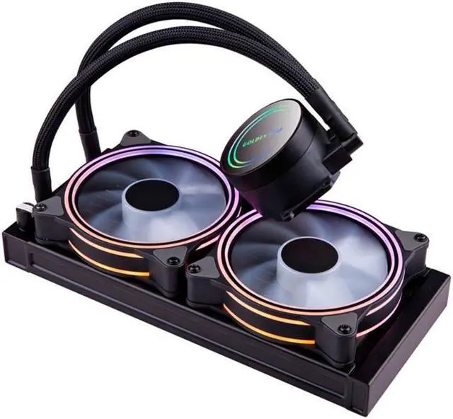Alt view image 4 of 5 - Jinheda Ice 240G Desktop PC Integrated Water Cooled CPU Radiator ARGB Temperature Controlled Silent Fan