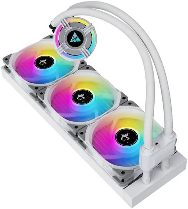 Alt view image 2 of 3 - Cross border desktop computer CPU integrated water-cooled radiator Starry S360 ARGB Shenguang synchronous PWM temperature controlled silent fan white