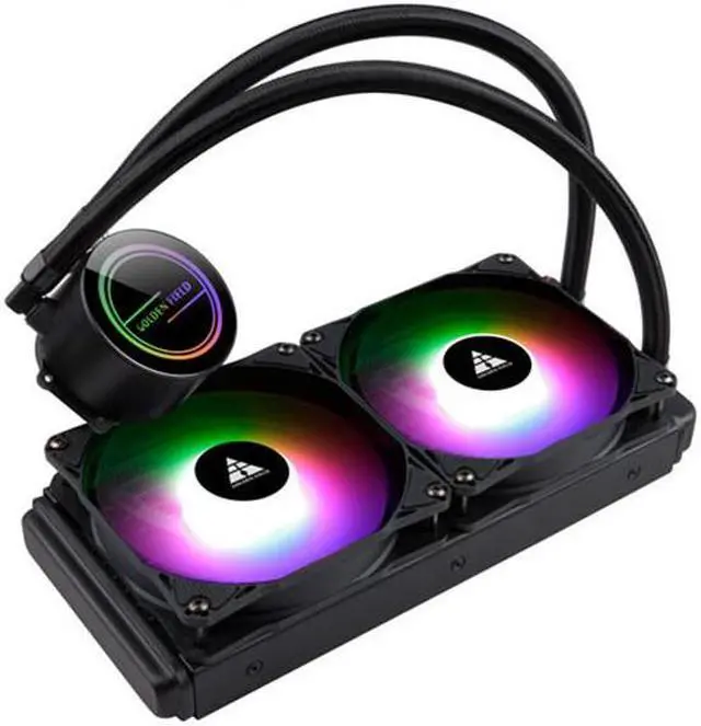 Alt view image 2 of 5 - Cross border Jinheda desktop computer integrated 240 water-cooled CPU heat sink ice blade 240 colorful temperature controlled silent fan